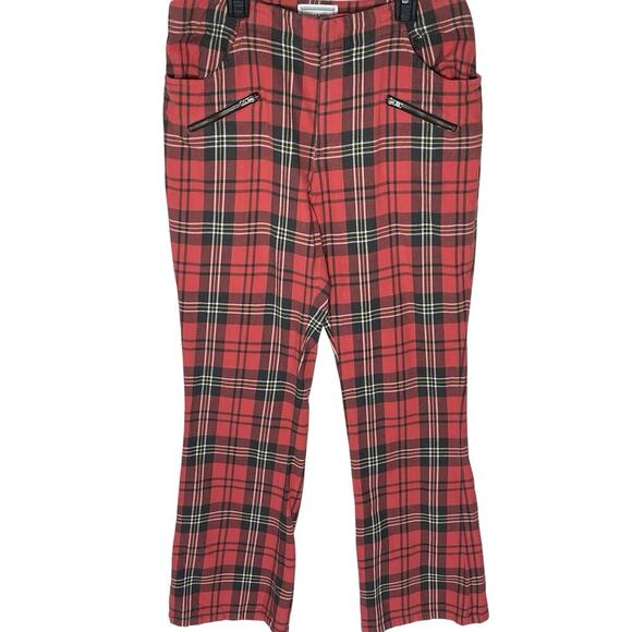 RVCA x STELLA MAXWELL Ramone Red Plaid Midrise Pant size 28 - Picture 4 of 7